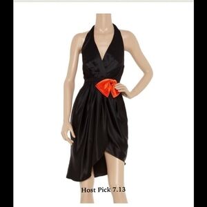 Erin Fetherston Bow Draped Silk Dress Sz 0